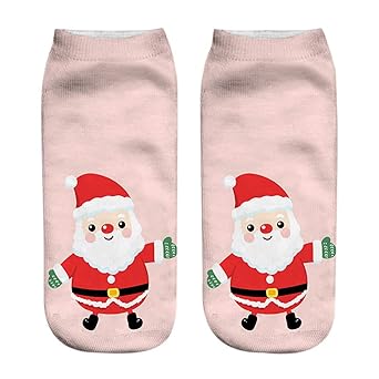 YWLINK Herren Damen Niedlich Niedrig Schnitt SöCkchen Weihnachten Komisch 3D Mode Drucken BeiläUfig Socken Unisex