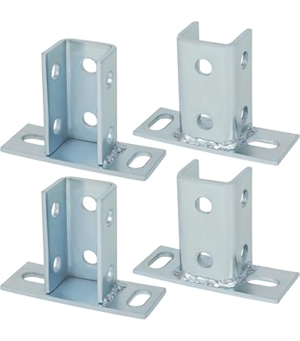 10-Pack 2-Hole L Bracket For 1-5/8" Strut Channel – 3/16" Thick Galvanized Steel, 90° Angle, Fits 1/2" Bolts – Solar, HVAC & Framing