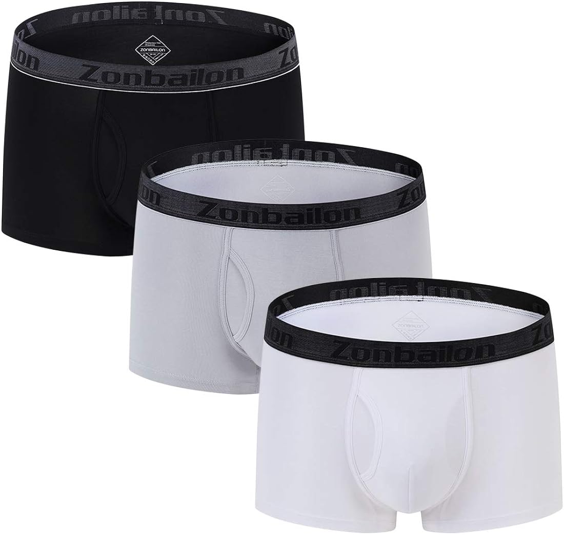 Zonbailon Bamboo Athletic Sports Mens Underwear Boxer Briefs for Men