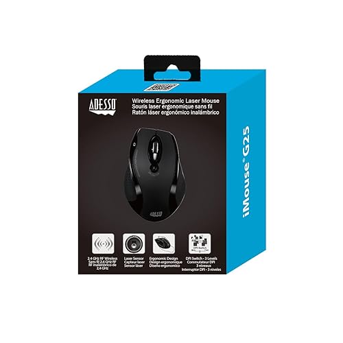 Adesso iMouse G25 Wireless Ergonomic RF Laser Mouse in Oman