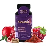 Sarez GlowBoost Collagen Activator — MSM, Silica from Bamboo, Astaxanthin, Pomegranate, Biotin & Grape Seed — Supports Skin Elasticity, Fine Lines, Nail Strength & Hair Growth — 30-Day Supply