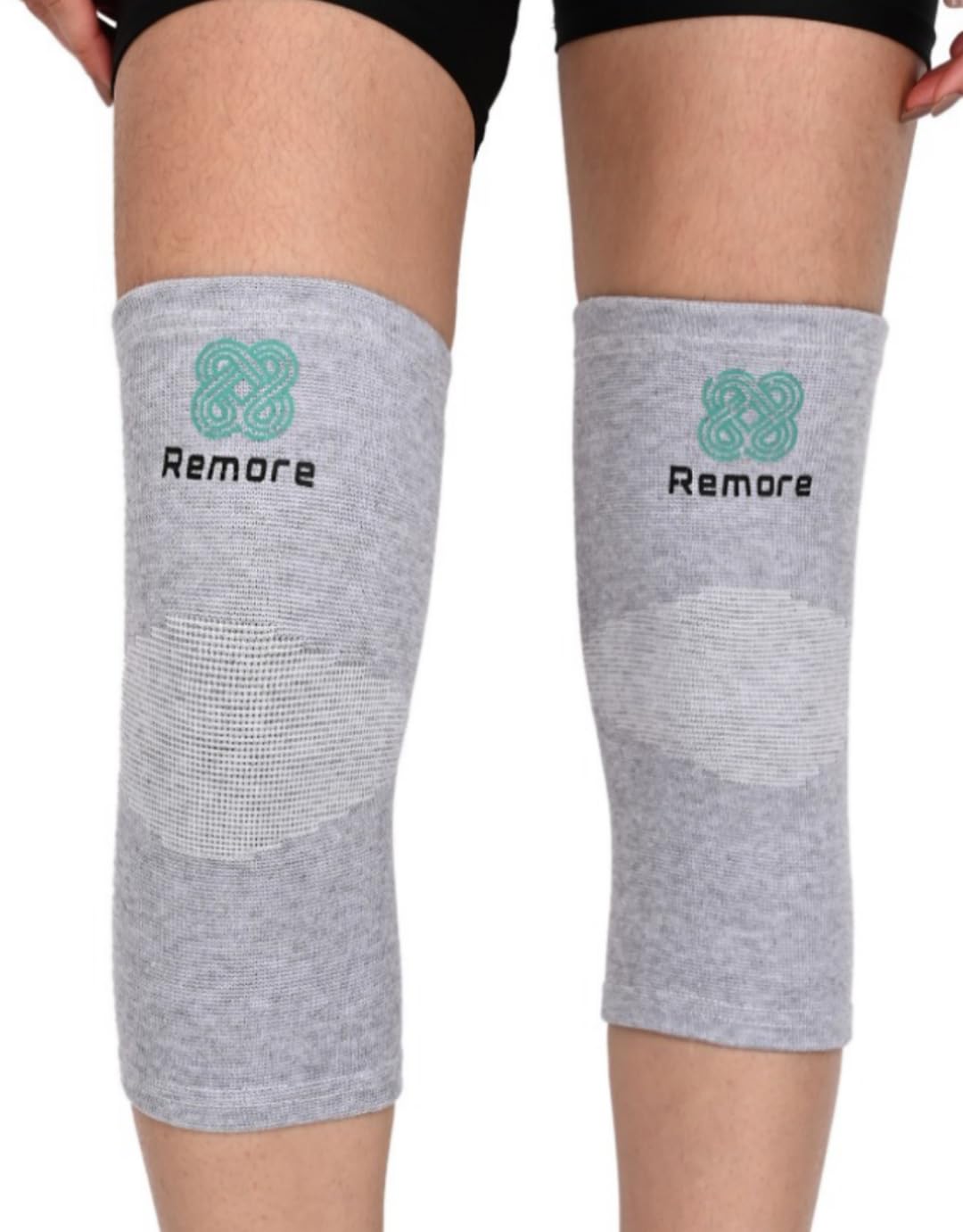 Photo 1 of Remore Bamboo Charcoal Knee Sleeve - Bamboo Compression Knee Sleeve for Men and Women Meniscus Tear, Sports, Joint Pain Relief, Injury Recovery - Elastic Warm Knee Brace for Arthritis (45-51cm Thigh) (Large)