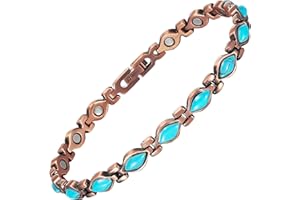 MagSølv Copper Magnetic Anklet for Women, Pure Copper Ankle Bracelet with 3500 Gauss, Adjustable Sizing Tool & Link Buckle