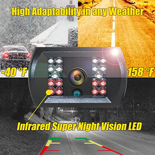 VECLESUS Backup Camera Kit for Semi-Trailer Truck, 7" Wide Monitor with Infrared Night Vision IP68 Waterproof Backup Camera for Truck Trailers, Motorhome, Semi-Trailer, Semi Truck, Tractor - Thumbnail 4