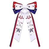 4th of July Accessories Hair Bows for Women Large Patriotic Red White and Blue Bows Jeweled American Flag Star USA Hair Bow Clips Fourth of July Hair Accessories Outfits Party Favors Gifts (Pattern M)