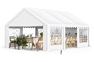 PHI VILLA 20'x16' Outdoor Heavy Duty Party Tent Large Commercial Canopy Wedding Event Shelter with Removable Sidewalls & 3 Storage Bags for Patio Outdoor Garden Events, White