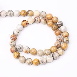 45pcs 8mm Natural Stone Beads Crazy Lace Agate