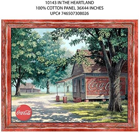 COCA COLA VINTAGE PRINT FABRIC PANEL-COCA COLA QUILTING IN THE HEARTLAND FABRIC PANEL -COCA COLA COKE FABRIC-10143