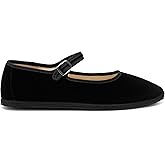ZJGZF Velvet Mary Janes for Women Suede Round Toe Cute Ballet Flats Slip On Casual Dressy Comfortable Ballerina Shoes
