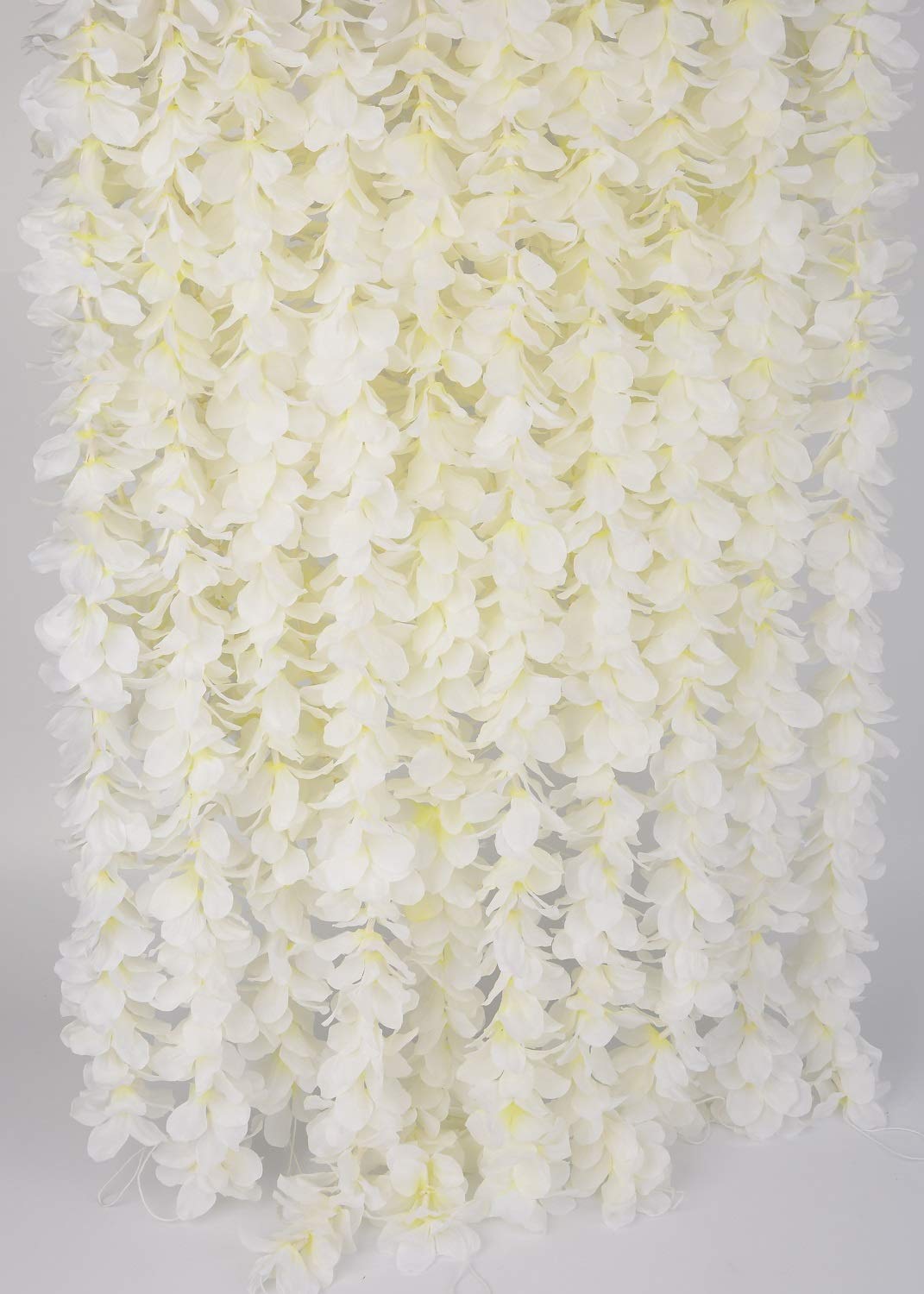 artificial wall garden on Lushidi 32 8ft Artificial Silk Wisteria Vine Hanging Flowers Garland Home Outdoor Wedding Arch Garden Wall Decor Pack Of 10 Off White Silk Flower Arrangements