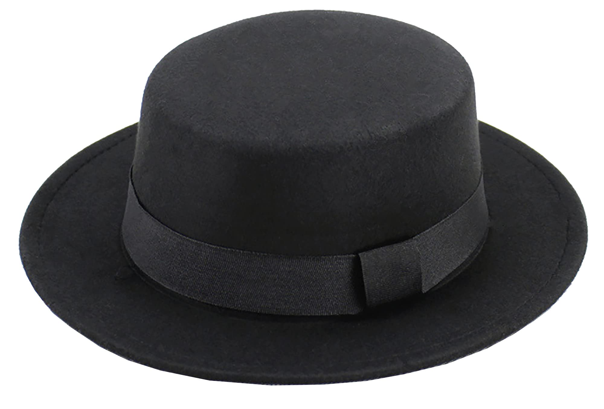 Photo 1 of Classic Porkpie Fedora Wool Felt Hat - Womens Mens Black Manhattan Hats Panama Jazz Hat S/M