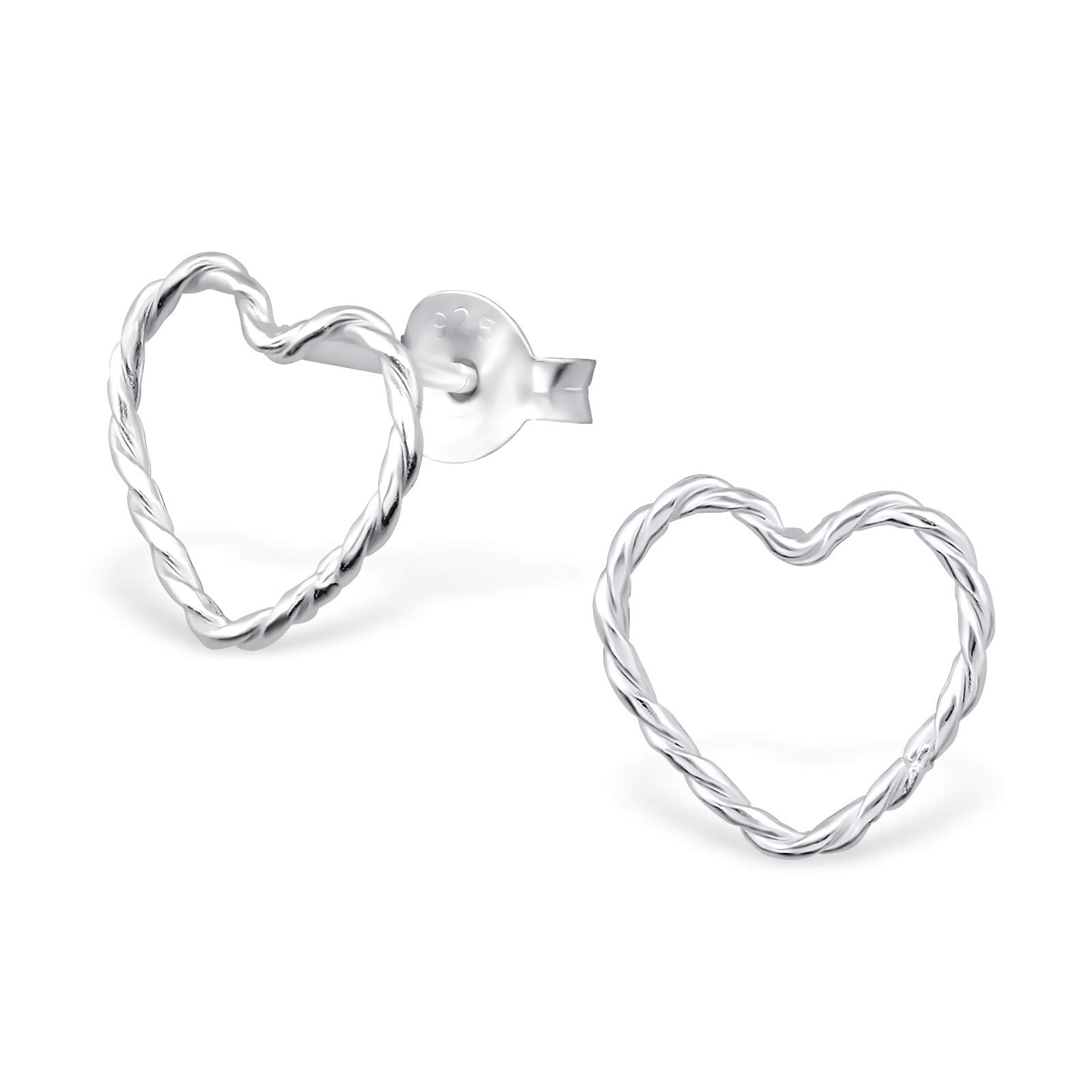 925 Sterling Silver Heart Stud Earrings for Women & Girls – Dainty Everyday Jewellery Gift Boxed