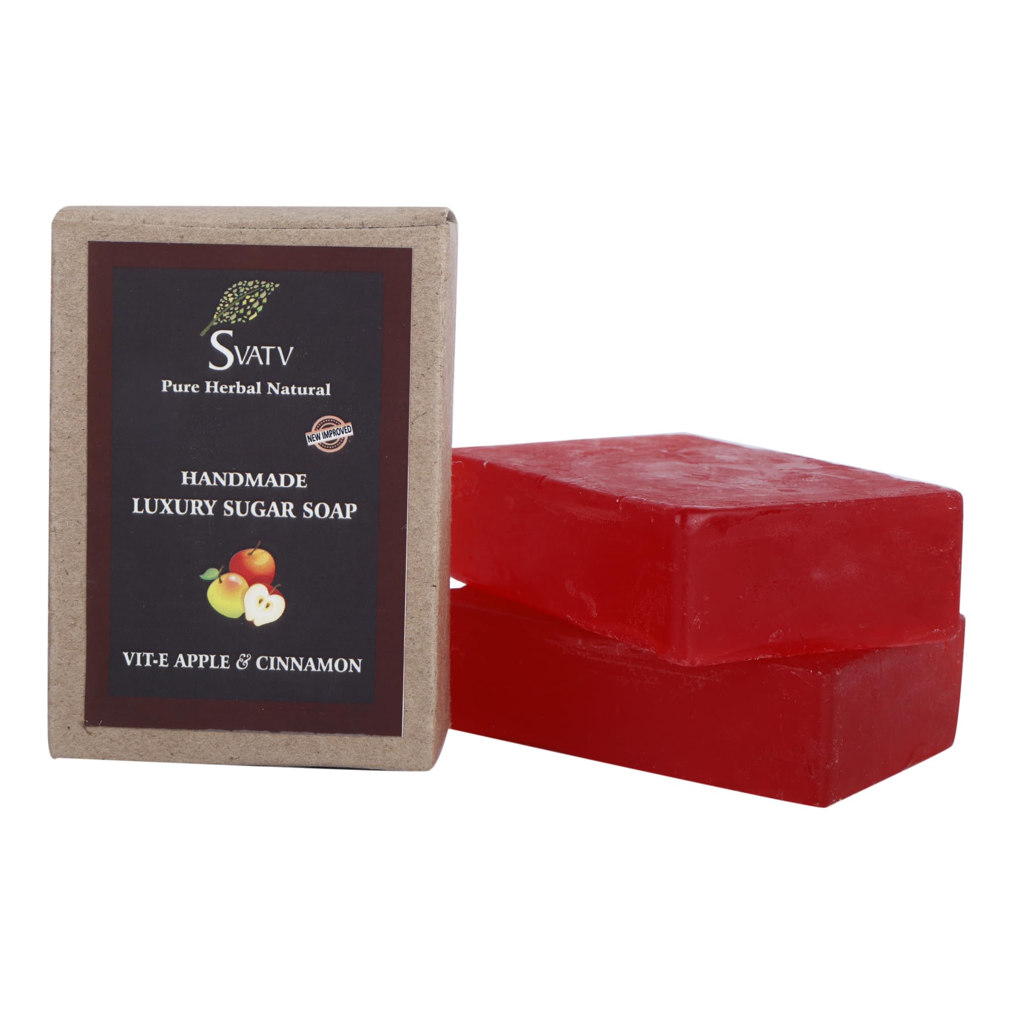 SVATV Soap Vitamin-e & Apple Cinnamon - Best Exfoliating Bar, Traditional Ayurvedic Herbal Soap For All Skin Type - 125 Grams x 2 Bars