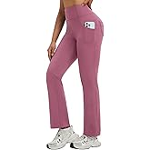 baleaf Women's Fleece Lined Warm Pants Thermal Winter Yoga Pants with Pockets Water Resistant Insulated Bootcut Flare