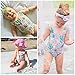 Cenhope Infant Baby Girls One-Piece Swimsuit Toddler Girl Cactus Sleeveless Ruffles Swimwear Beachwear with Headband (Pink, 6-12 Months)