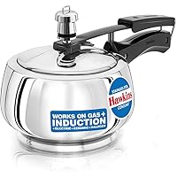 HAWKINS Contura Stainless Steel Pressure Cooker For Induction, Gas And Electric Stoves (1.5 Liter), silver (SSC15)