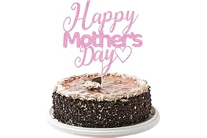 YUINYO Happy Mother's day Cake Topper - Mother's Day Topper, Best Mum Theme Decor Favor, Mother Day Gift For Women Birthday Party Supplies (pink.)