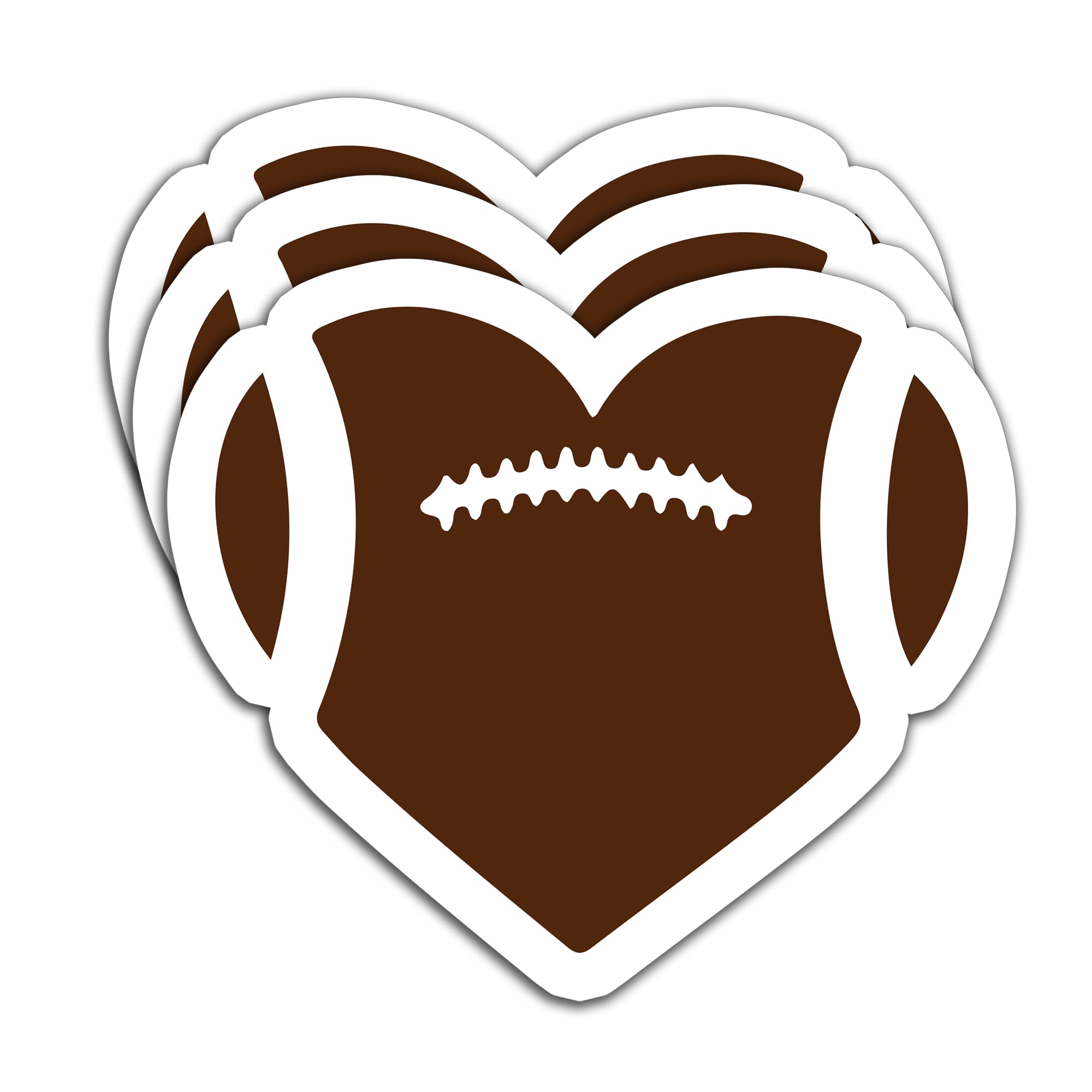 Photo 1 of (3PCS) Football Heart Sticker Football Stickers, Waterproof Vinyl Decal for Water Bottle, Poster Board, Laptop, Tumbler, Scrapbook, Phone Case, Gift for Football Lovers, 3" x 2.7 "
