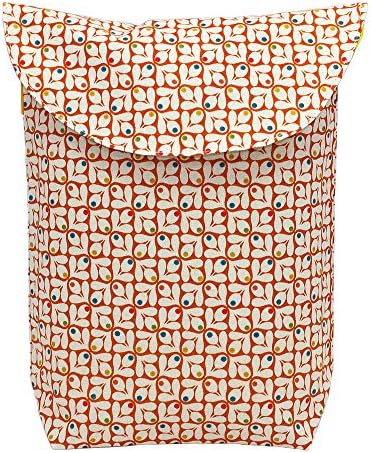 Aryko Baby Pouch for Food, Bottle, Diaper, Toys, and More | Premium Cotton with Inside Waterproof | Designer Collection - Dia Orange