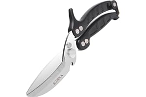 SLEMOON Kitchen Shears Heavy Duty Poultry Shears Meat Cutting Dishwasher Safe and Stainless Food Kitchen Scissors for Chicken Turkey Thanksgiving,Black