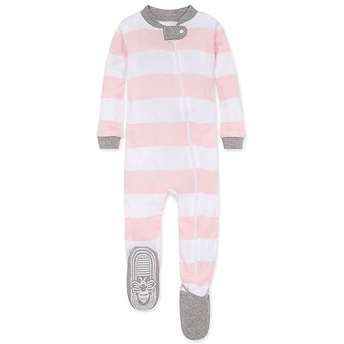 Burt's Bees Baby baby girls Pajamas, Zip Front Non-slip Footed Pjs
