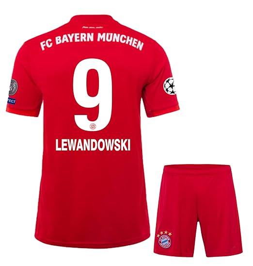 Lewandowski 9 Printed 2019 20 Bayern Munich Half Sleeves Home Jersey With Shorts Champions League Patches Master Quality L Amazon In Sports Fitness Outdoors