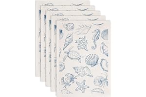 SUPERDANT 5PCS Marine Life Underglaze Paper Transfer Scallops Seahorses Turtles Transfer Paper for Clay Ceramic Porcelain Under Glaze Transfers for Pottery Enamel Decals Papers Handcrafted Gifts