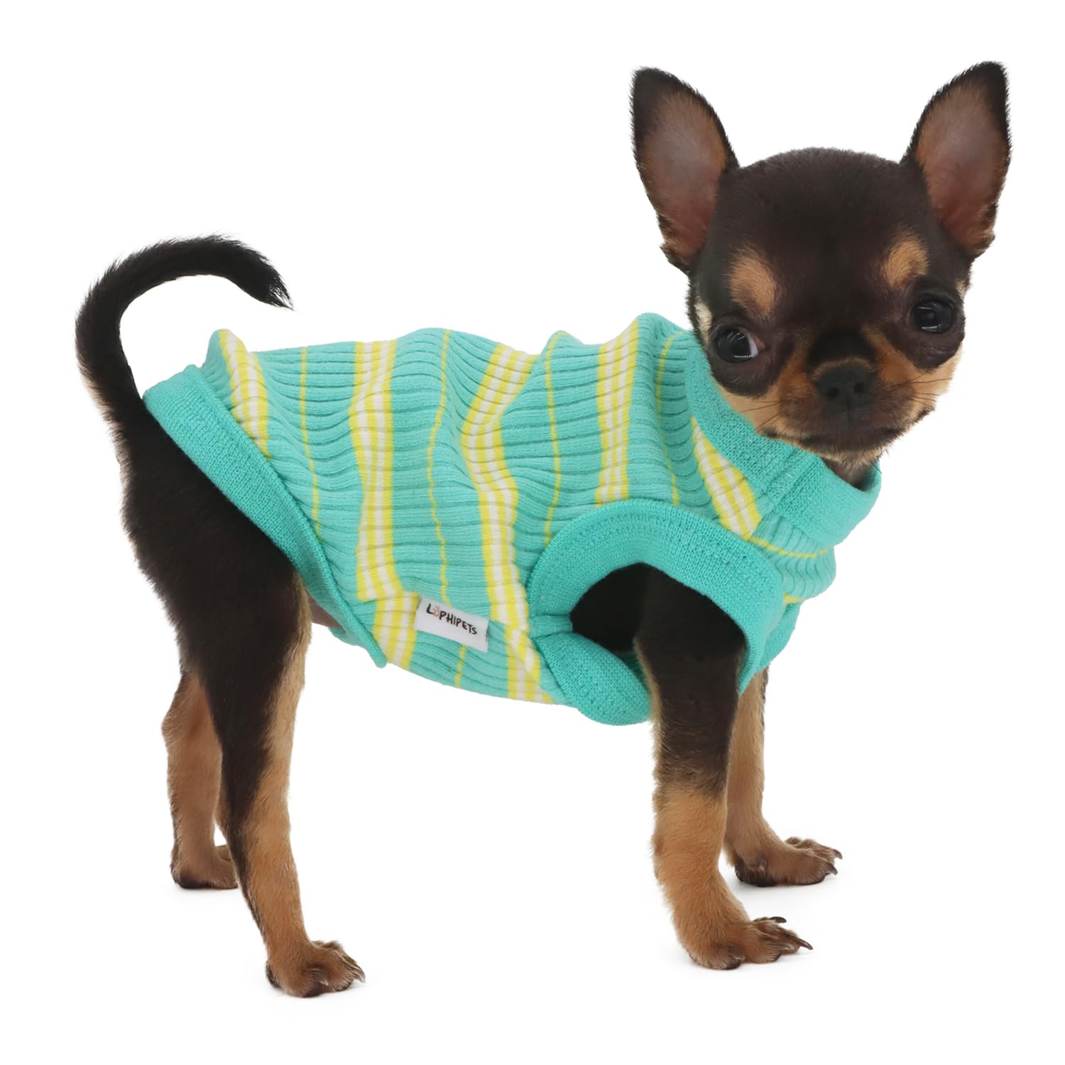 Photo 1 of LOPHIPETS 100% Cotton Rib Dog Shirt Vest for Small Dogs Teacup Chihuahua Yorkie Puppy Clothes Tank Tee-Green/XS