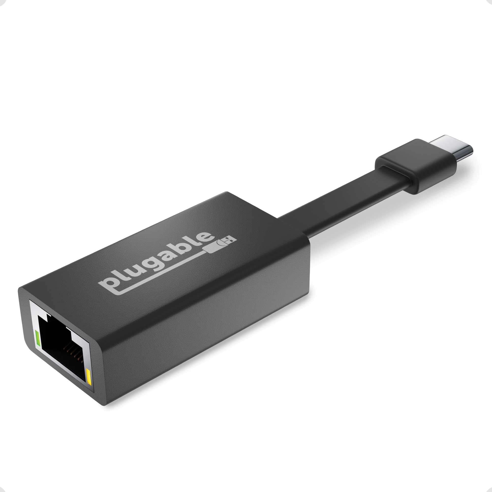 Plugable USB C to Ethernet Adapter, Driverless Fast and Reliable Gigabit Speed, Thunderbolt 3 to Ethernet Adapter Compatible with Macbook Pro, Windows, macOS, and ChromeOS