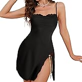 Famstar Lingerie for Women Babydoll Chemise Sexy Lingerie Sets Nightgown Lace Dress Sleepwear Teddy Outfits for Women