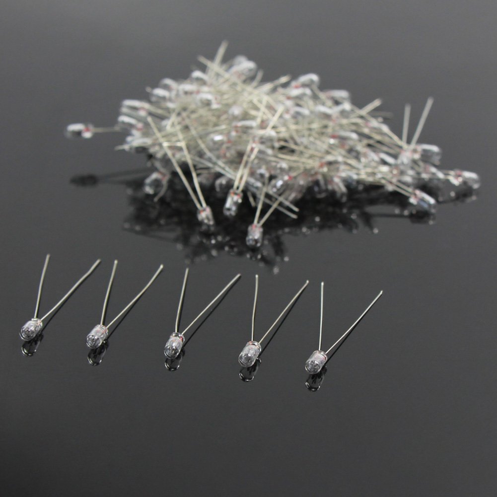 Evemodel MP05W 100pcs Clear 2.5mm 16V 40mA Miniature Grain of Wheat Bulbs Warm White