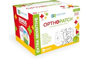 OPTHOPATCH Eye Patches for Kids - Extra Sensitive Adhesive - Color Your Own Patch - 70 count + 2 Reward Charts