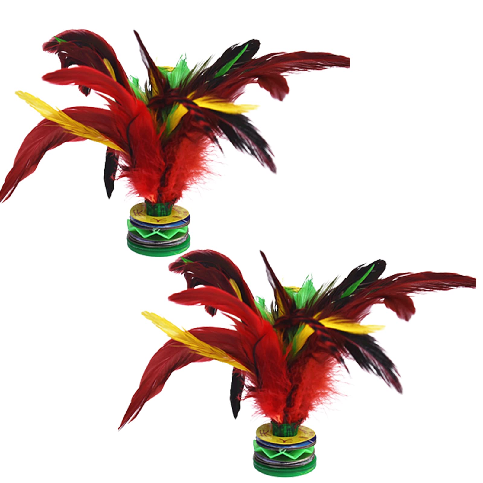 PingYanXing 2 Pcs Kick Shuttlecocks Feather Foot Sports Outdoor Toy Colorful Kicking Shuttlecocks for Foot Exercise Children Adults Sports Games