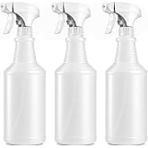 Bar5F 24 oz Empty Bleach-Resistant Trigger Spray Bottles, 3-Pack | B5F Bottle System, chemical-resistant HDPE body, fine mist, on/off nozzle for bleach, vinegar and cleaning use