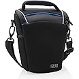 USA Gear DSLR Camera Case for Men and Women with Top Loading Accessibility, Adjustable Shoulder, Small Camera Sling Bag, Travel Padded Handle - Camera Holster Bag for Nikon, Canon, Panasonic (Black)