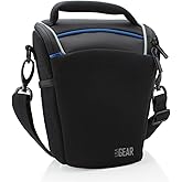 USA Gear DSLR Camera Case for Men and Women with Top Loading Accessibility, Adjustable Shoulder, Small Camera Sling Bag, Travel Padded Handle - Camera Holster Bag for Nikon, Canon, Panasonic (Black)