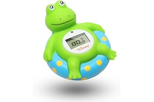 Doli Yearning Baby Bath Thermometer with Room Temperature| Fahrenheit and Celsius|Frog Lovely Shape|Kids' Bathroom Safety Products| Bath Toys…