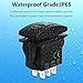 WATERWICH 7 pin Momentary Winch in Out Rocker Toggle Switch Waterproof DC 20A 12V/10A 24V Black Shell/ON-Off-ON DPDT Illuminated Rocker Switch for Auto Truck Boat Marine (Winch in Out Switch)