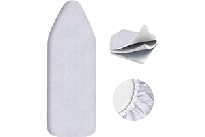 SheeChung Ironing Board Cover and Pad for Extra Wide 18"x49" Ironing Boards,Premium Heavy Duty 4-Layer Silicone Coated Cover with 2mm Foam and 4mm Felt,Resists Scorching and Staining (49”x18”,Size C)