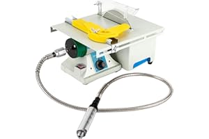 TOWIUOA 5-In-1 Lapidary Saw, 750W Rock Polisher Rock Saw Rock Cutter Rockfor Cutting Rocks Table Grinder 800-10000rpm DIY Jewelry Polishing Bench Buffer Grinding Machine for Carving, Polishing