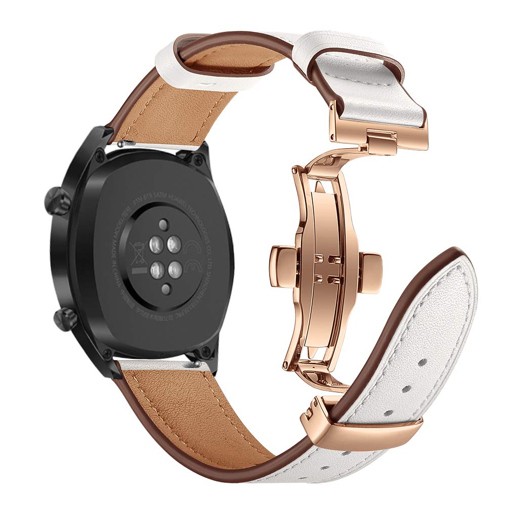 AISPORTS Compatible with Amazfit GTR 4/GTR 3/GTR 3 Pro/GTR 2/GTR 2e/GTR 47mm Strap Leather, 22mm Watch Strap Soft Leather Wristband Bracelet Replacement Strap for Amazfit Bip 5/Balance/Cheetah/Stratos