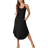 Vrtige Women's Sleeveless Long Nightdress Scoop Neck Full Slip Nightshirt Loungewear Sleepdress