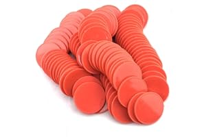 Smartdealspro Set of 100 1 1/2 Inch Opaque Poker Chips Plastic Learning Counters Game Tokens with Storage Box (Red)