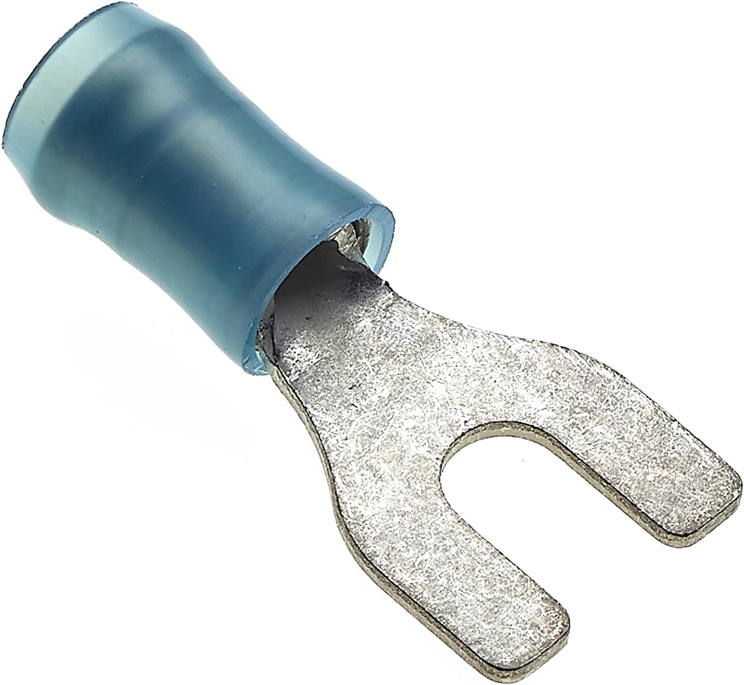 M3 Spade Crimp Terminal, Pack Of 10 - Yellow, 12-10 AWG, 3.5mm - Heat Shrink Fork Connectors, Tinned Copper Connectors, Insulated U-Type Wire Terminals