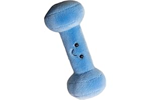 Soft Plush Dumbbell Shape Throw Pillow Toy for Newborns Infant Sensory Development Safe Blue