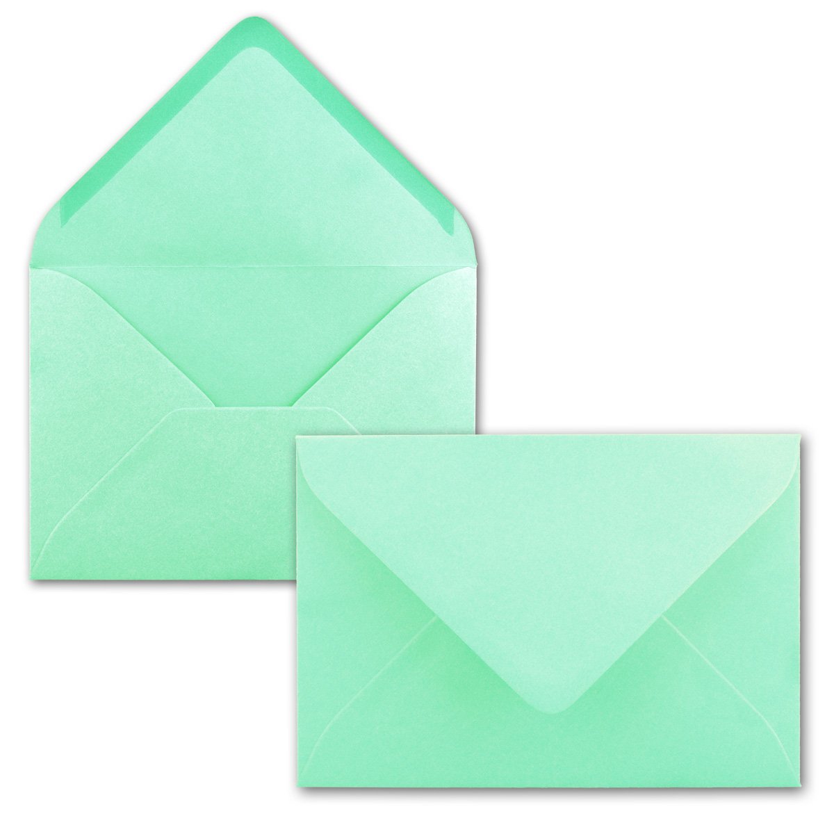 FarbenFroh by GUSTAV NEUSER 50x small envelopes in mint green DIN C7 8.1 x 11.4 cm with pointed flap and wet glue in 110 g/m² small blank mini envelope