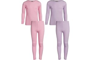 Sweet & Sassy Girls' Thermal Underwear - 4 Piece Waffle Knit Top and Long Johns (Toddler/Girl)