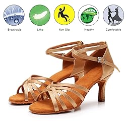 YKXLM Latin Dance Shoes Ballroom Women Salsa Tango