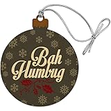 Bah Humbug Christmas Funny Wood Christmas Tree Holiday Ornament