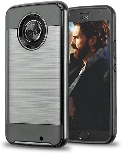 Amazon Motorola Moto X 第4世代ケース Moto X4ケース ブラッシュドデザインハイブリッド スリムフィットポリカーボネートとシリコンtpuハードカバー ブラック Amotmotox4hpcsaas351 ケース カバー 通販